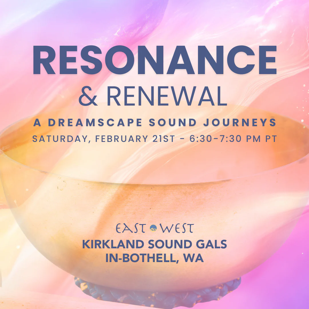 Sound bath meditation with traditional hand made Himalayan bowls at Ananda Temple campus in Bothell, WA